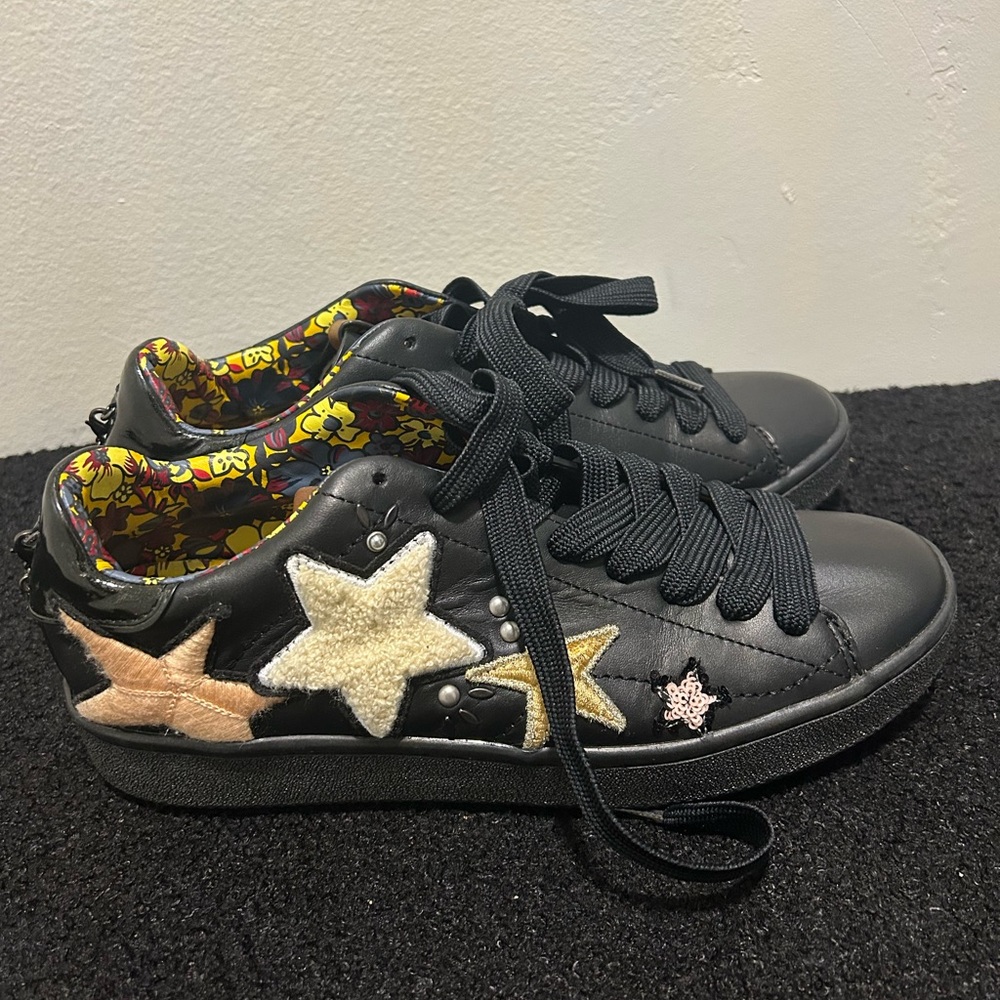 Coach Leather & chenille sneakers!